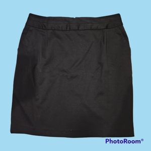 George women's black midi skirt with back slit size 16